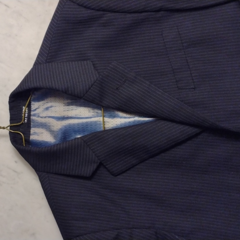 Boys blazer AZZURRO black pinstripe jacket size 14